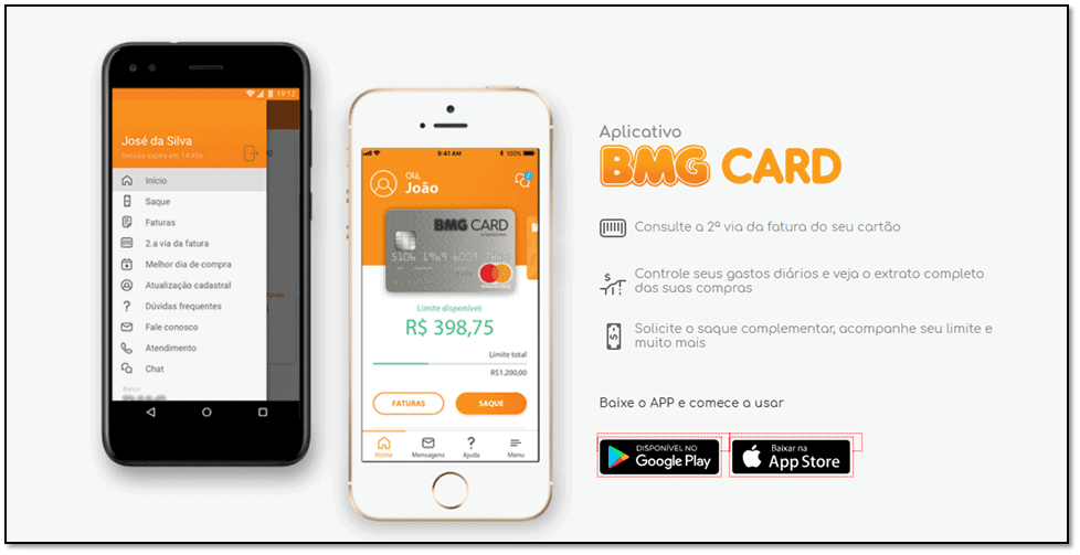 fatura bmg card no aplicativo